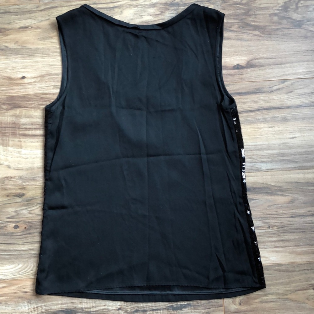 Elie Tahari Black Sequin Sleeveless Blouse S - Picture 5 of 6